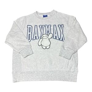 Youth Disney Baymax Crew Neck Sweatshirt Size S/M Grey EXCELLENT CONDITION